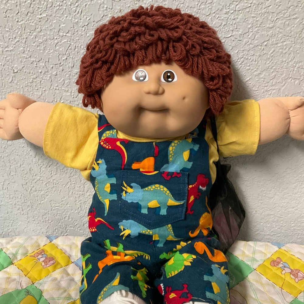 Vintage Cabbage Patch Kid Boy Auburn Hair Brown Eyes Head Mold #8 1985